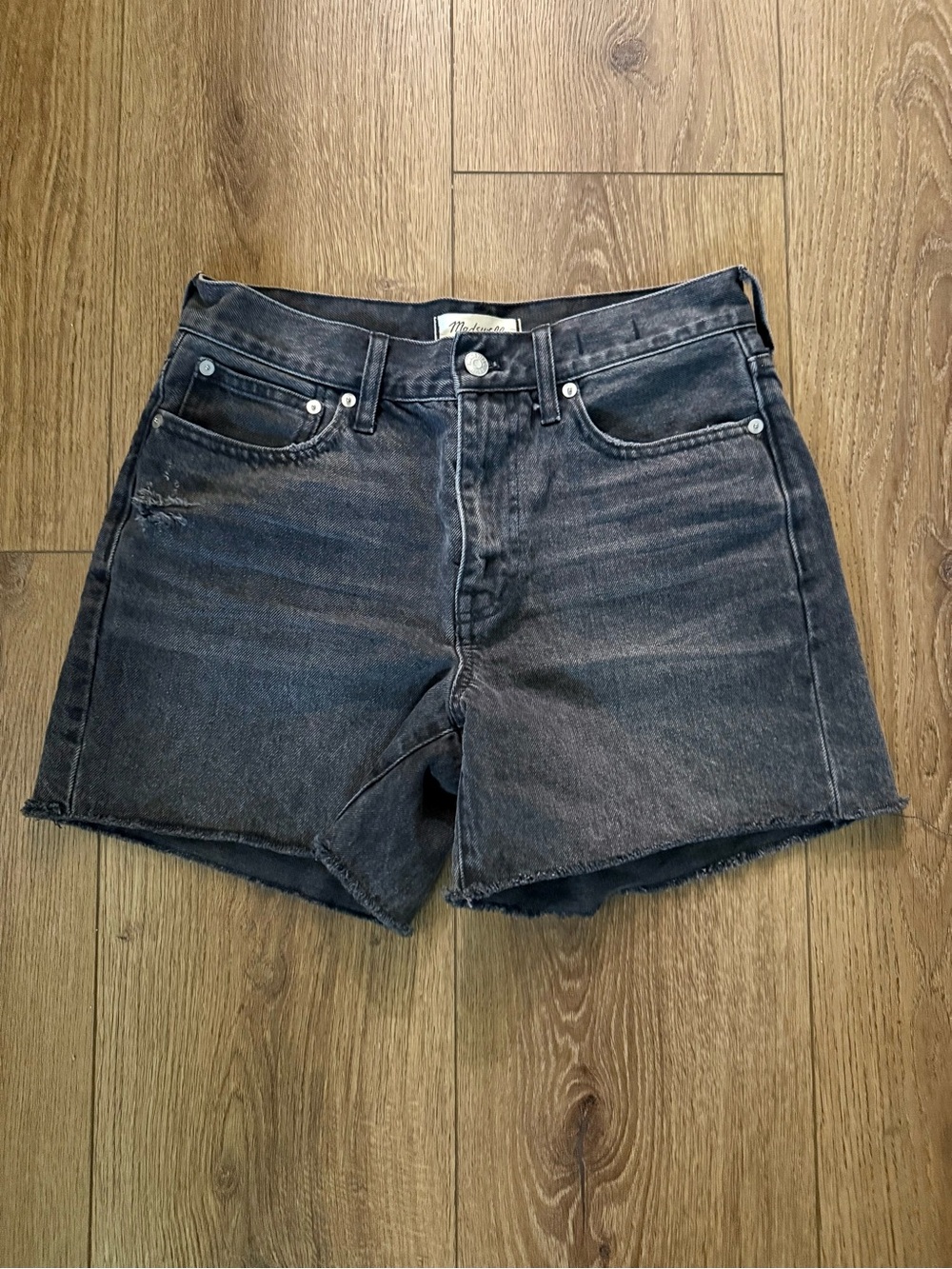 Madewell Washed Black Denim High-Rise Women's Shorts